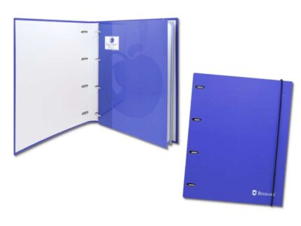 Bismark Raccoglitore a 4 anelli con 80 fogli a quadretti 4x4 - Formato A4 - Realizzato in cartoncino - Colore blu