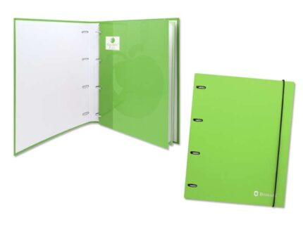 Bismark Raccoglitore a 4 anelli con 80 fogli a quadretti 4x4 - Formato A4 - Realizzato in cartoncino - Colore verde