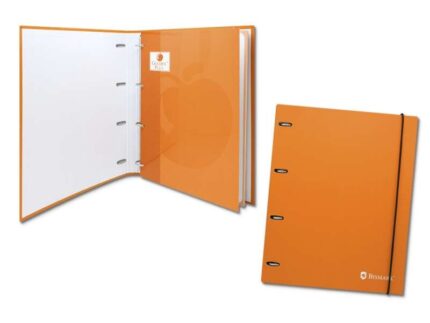Bismark Raccoglitore a 4 anelli con 80 fogli a quadretti 4x4 - Formato A4 - Realizzato in cartoncino - Colore arancione