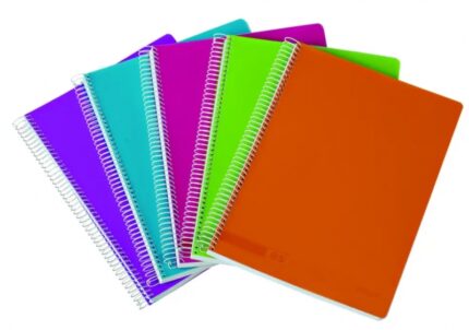 Ancor Classic Stripes Quaderno a spirale formato Folio a righe orizzontali - 80 fogli 90 g - Copertina in plastica - Colori assortiti