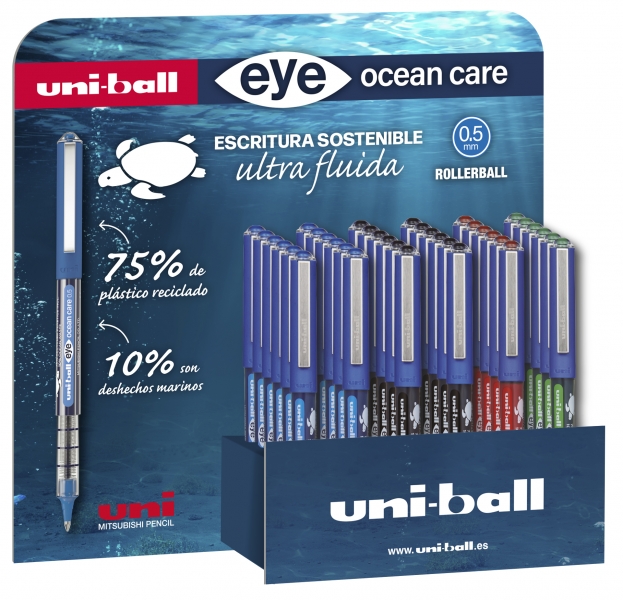 Uni-ball Eye Ocean Care UB-150ROP Espositore da 36 penne a inchiostro liquido - Punta a sfera 0