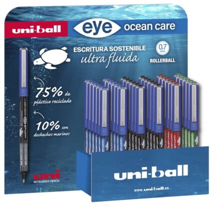 Uni-ball Eye Ocean Care UB-1570ROP Espositore da 36 penne a inchiostro liquido - Punta a sfera 0