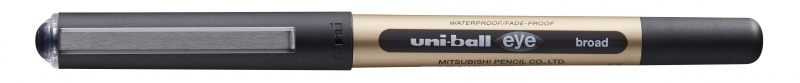 Uni-ball UB-150-10 Eye Broad Penna a inchiostro liquido - Punta a sfera da 1 mm - Inchiostro resistente all'acqua e alla luce - Sistema di controllo dell'inchiostro - Colore nero
