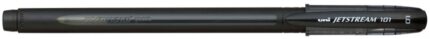 Uni-ball JetStream SX-101-10 Penna a inchiostro - Punta a sfera da 1 mm - Inchiostro ad asciugatura istantanea - Ideale per mancini - Colore nero