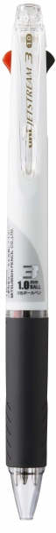 Uni-ball JetStream SXE3-400-10 Penna a sfera multipla - Punta da 1 mm - Inchiostro resistente all'acqua e alla luce - Asciugatura istantanea - Ideale per mancini - Colore bianco