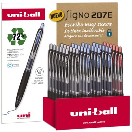 Uni-ball Signo 207E Espositore da 36 penne a inchiostro gel - Punta a sfera da 0