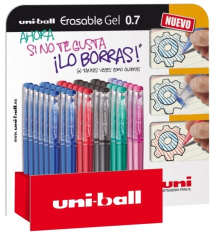 Uni-ball Erasable UF-222 Espositore da 36 penne a gel cancellabili - Punta a sfera da 0