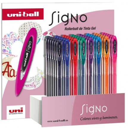 Uni-ball Signo Espositore da 48 penne a inchiostro gel - Punta a sfera da 0
