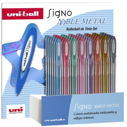 Uni-ball Signo Noble Metal Espositore da 48 penne a inchiostro gel - Punta a sfera da 0