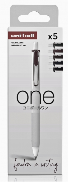 Uni-ball ONE UMN-S-07 Confezione da 5 penne a inchiostro liquido - Punta a sfera da 0