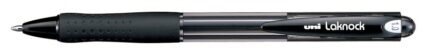 Uni-ball Laknock SN-100(10) Penna a sfera con inchiostro a base di olio - Punta a sfera da 1 mm - Inchiostro fluido e duraturo - Corpo in plastica - Colore nero