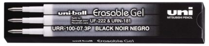Uni-ball UF-220 Confezione da 3 ricariche di gel cancellabile URR-100-07 - Punta 0