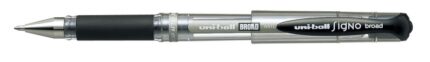 Uni-ball Signo Broad UM-153 Roller a inchiostro gel - Punta a sfera da 1 mm - Impugnatura in gomma - Colore nero