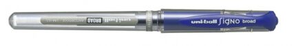 Uni-ball Signo Broad UM-153 Roller a inchiostro gel - Punta a sfera da 1 mm - Tratto stilografico - Impugnatura in gomma - Colore blu