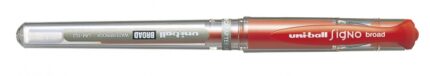 Uni-ball Signo Broad UM-153 Roller a inchiostro gel - Punta a sfera da 1 mm - Impugnatura in gomma - Colore rosso