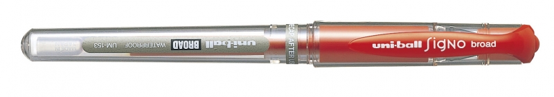 Uni-ball Signo Broad UM-153 Roller a inchiostro gel - Punta a sfera da 1 mm - Impugnatura in gomma - Colore rosso