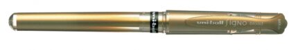 Uni-ball Signo Broad UM-153 Roller a inchiostro gel - Punta a sfera da 1 mm - Tratto in stile penna stilografica - Impugnatura in gomma - Colore oro
