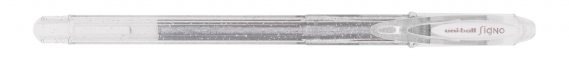 Uni-ball Signo Sparkling UM-120SP Penna a gel - Punta a sfera da 1 mm - Inchiostro pigmentato resistente all'acqua e alla luce - Effetto glitter - Colore argento