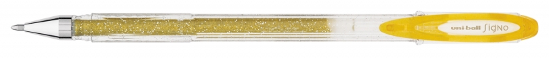 Uni-ball Signo Sparkling UM-120SP Penna a inchiostro gel - Punta a sfera da 1 mm - Inchiostro pigmentato resistente all'acqua e alla luce - Effetto glitter - Colore oro