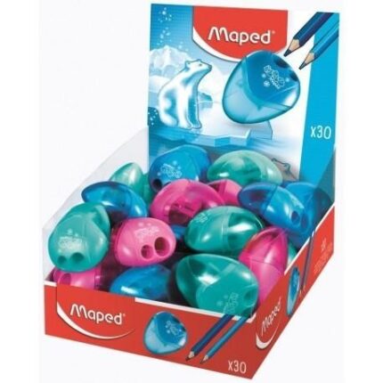 Maped I-Gloo Temperamatite a 2 fori con contenitore di grande capacità - Forma ergonomica - Colori assortiti