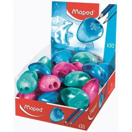 Maped I-Gloo Temperamatite a 2 fori con contenitore di grande capacità - Forma ergonomica - Colori assortiti