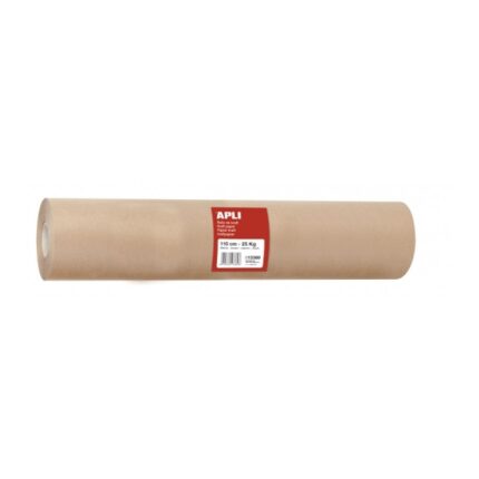 Bobina di carta Kraft Apli - Ideale per distributori - Perfetta per avvolgere prodotti - Utilizzo in fabbriche e magazzini - Colore marrone
