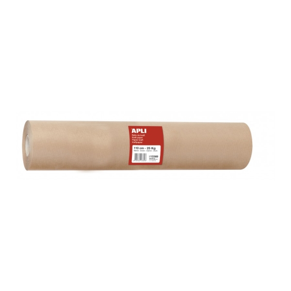 Bobina di carta Kraft Apli - Ideale per distributori - Perfetta per avvolgere prodotti - Utilizzo in fabbriche e magazzini - Colore marrone