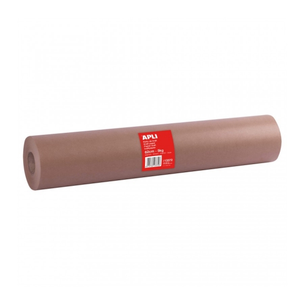 Rotolo di carta Kraft Apli - 80 g - Ideale per dispenser - Imballaggi - Uso in fabbriche e magazzini - Colore marrone