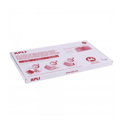 Apli Confezione da 25 buste trasparenti in PVC con patta autoadattabile - Adattabili senza taglio - Adesivo ecologico