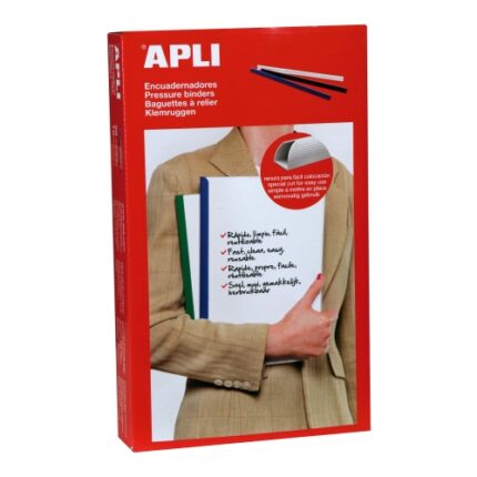 Apli Confezione da 50 rilegatrici a scorrimento - Facili e veloci - Fessura per l'inserimento - Capacità 100 fogli - Colore bianco