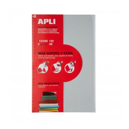Apli Confezione da 3 buste trasparenti in PVC - Linguetta autoadattabile - Eco-Friendly