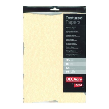 Apli Confezione da 10 fogli di carta pergamena pretagliata color champagne A4 - 95 g - Disegno su entrambi i lati - Compatibile con stampanti a getto d'inchiostro