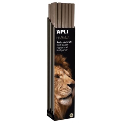 Apli Rotolo di carta Kraft - 70 g - Fibre naturali - Alta resistenza - Colore omogeneo - Ideale per imballaggi e lavori manuali - Colore marrone