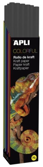 Apli Rotolo di carta Kraft - 70 g - Fibre naturali - Alta resistenza - Homogeneità di colore - Ideale per imballaggi e lavori manuali - Adatto a tempera e acquerelli - Colore nero - immagine 4