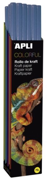 Apli Rotolo di carta Kraft - 70 g - Fibre naturali - Alta resistenza - Homogeneità di colore - Ideale per imballaggi e lavori manuali - Adatto a tempera e acquerelli - Colore blu - immagine 4