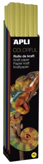 Apli Rotolo di carta Kraft - 70 g - Fibre naturali - Alta resistenza - Colore omogeneo - Ideale per imballaggi e lavori manuali - Adatto a tempera e acquerelli - Colore giallo - immagine 4