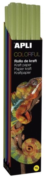 Apli Rotolo di carta Kraft - 70 g - Fibre naturali - Alta resistenza - Colore omogeneo - Ideale per imballaggi e lavori manuali - Colore verde - immagine 4