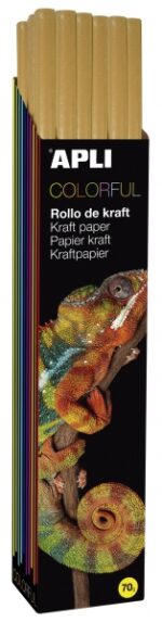 Apli Rotolo di carta Kraft - 70 g - Fibre naturali - Alta resistenza - Colore omogeneo - Ideale per imballaggi e lavori manuali - Colore arancione - immagine 4