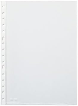 Pardo Confezione da 100 buste trasparenti A4 per foratrice multipla 90 micron - Finitura cristallo - Rinforzo bianco