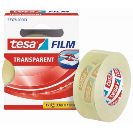 Tesa Tesafilm Nastro autoadesivo trasparente 19 mm x 33 m - Resistente allo strappo - Senza PVC