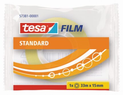 Tesa Tesafilm Standard Nastro autoadesivo trasparente 15 mm x 33 m - Buona adesione e alta resistenza ai raggi UV - Senza PVC