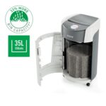 Leitz IQ OptiMax Office Distruggidocumenti manuale DIN P5 - Distrugge fino a 10 fogli - Tempo di funzionamento continuo 120 m - Cestino da 35 L con tecnologia a rotazione - Colore bianco/grigio - immagine 3