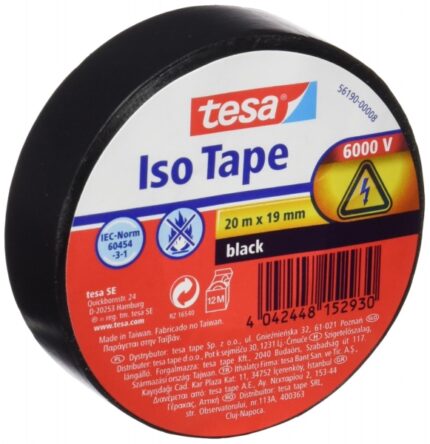 Nastro isolante Tesa 19 mm x 20 m - Realizzato in PVC - Per riparare