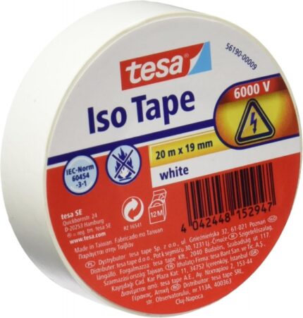 Nastro isolante Tesa 19 mm x 20 m - Realizzato in PVC - Per riparare