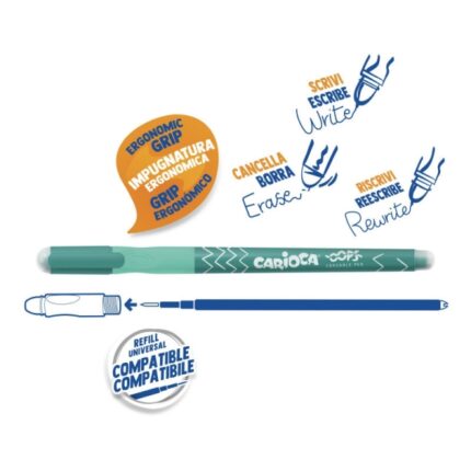 7 mm - Doppia gomma - Ricariche compatibili - Colore verde