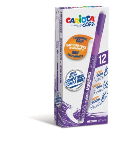 Carioca Oops Penne cancellabili - Inchiostro termosensibile - Impugnatura ergonomica triangolare - Punta da Ø 0