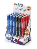 Carioca Oops Espositore da 24 penne cancellabili - Inchiostro termosensibile - Impugnatura ergonomica triangolare - Punta da Ø 0