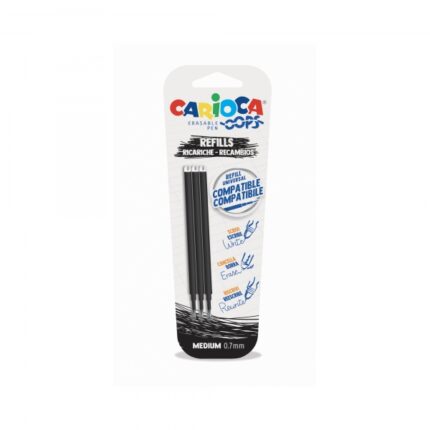 Carioca Oops Confezione da 3 ricambi per penna cancellabile - Inchiostro termosensibile - Punta da 0