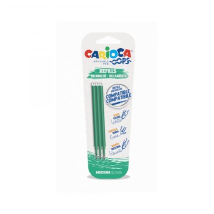 Carioca Oops Confezione da 3 ricambi per penna cancellabile - Inchiostro termosensibile - Punta da 0