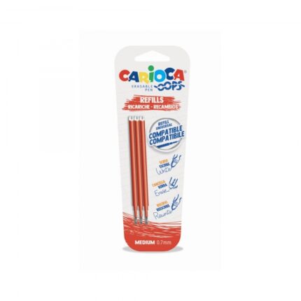 Carioca Oops Confezione da 3 ricambi per penna cancellabile - Inchiostro termosensibile - Punta da 0
